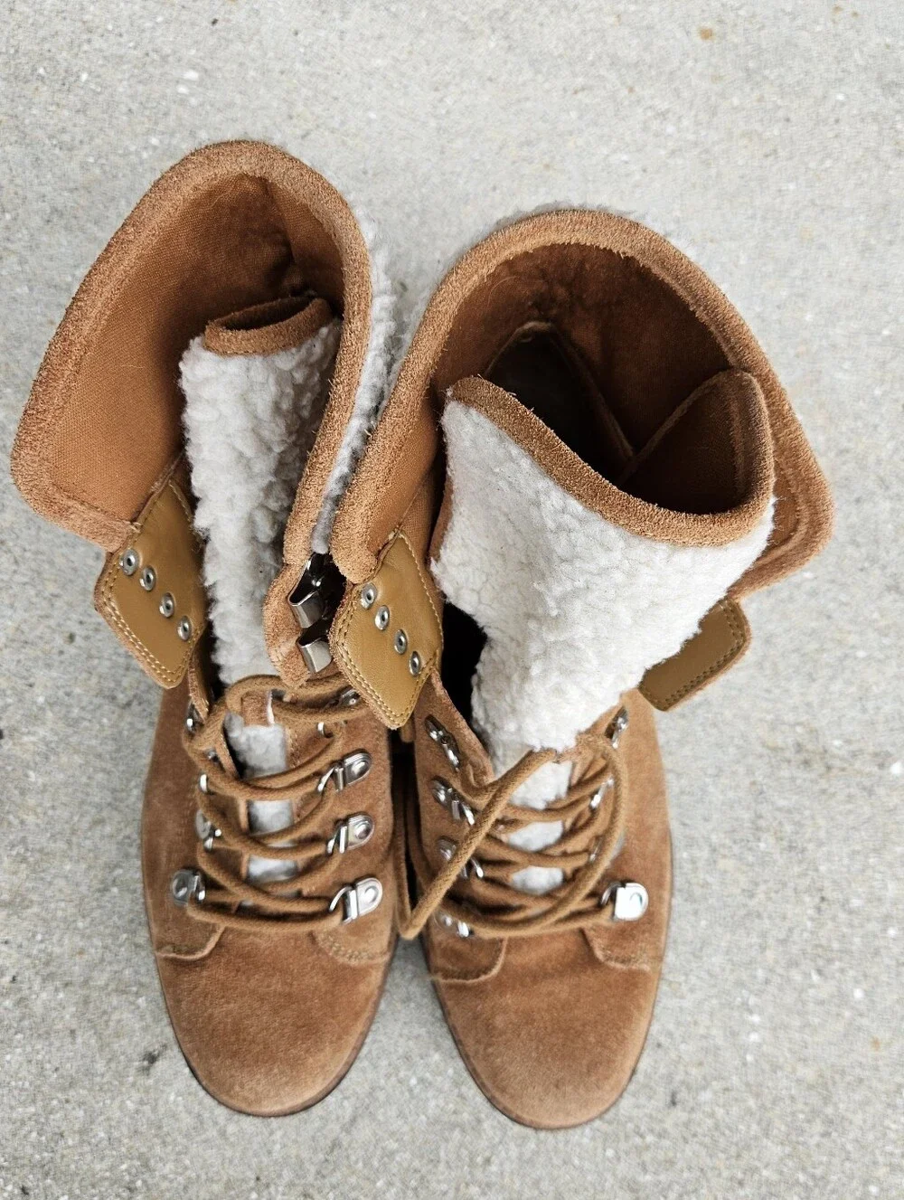 MARC FISHER LTD SIZE 8M MLIZZIE SUEDE LEATHER SHERPA LINED WOMEN'S BOOTS SIZE 8M
